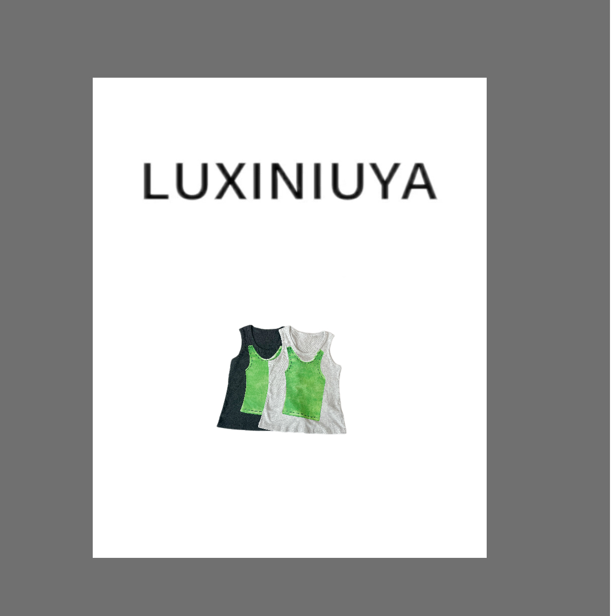 【LUXINIUYA】绿背心 春夏新款撞色生机绿覆压针织背心#CX2679
