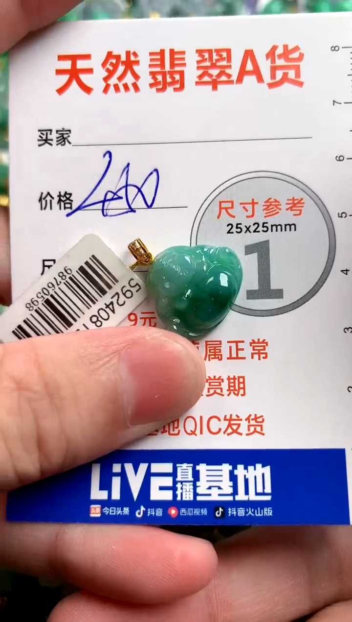 【闪购商品】翡翠颈饰18K金镶嵌0614776568