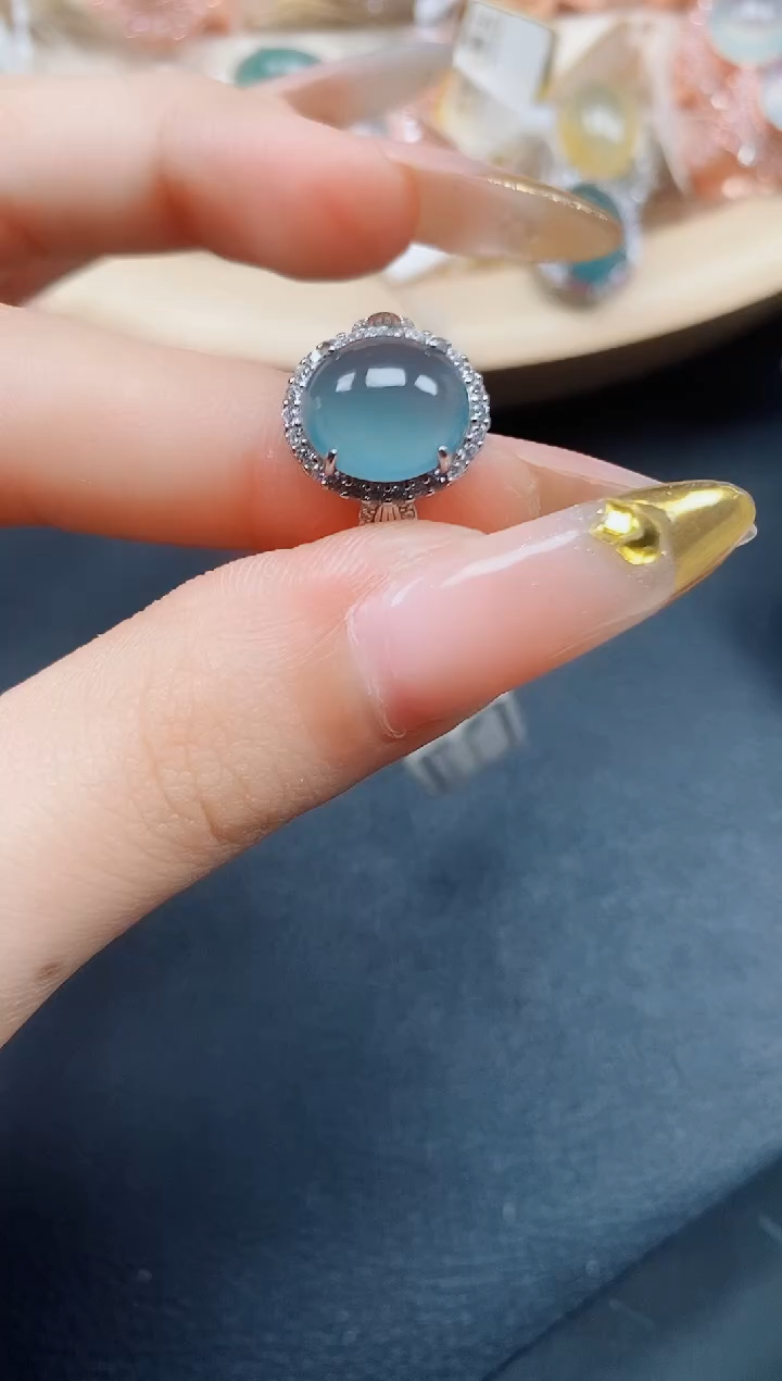 【闪购商品】翡翠戒指银S925镶嵌翡翠