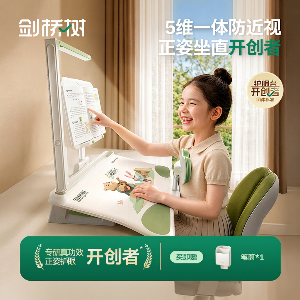 剑桥树【达人新品专属】卡通IP款可平可斜大肘托坐姿器护眼灯正姿台