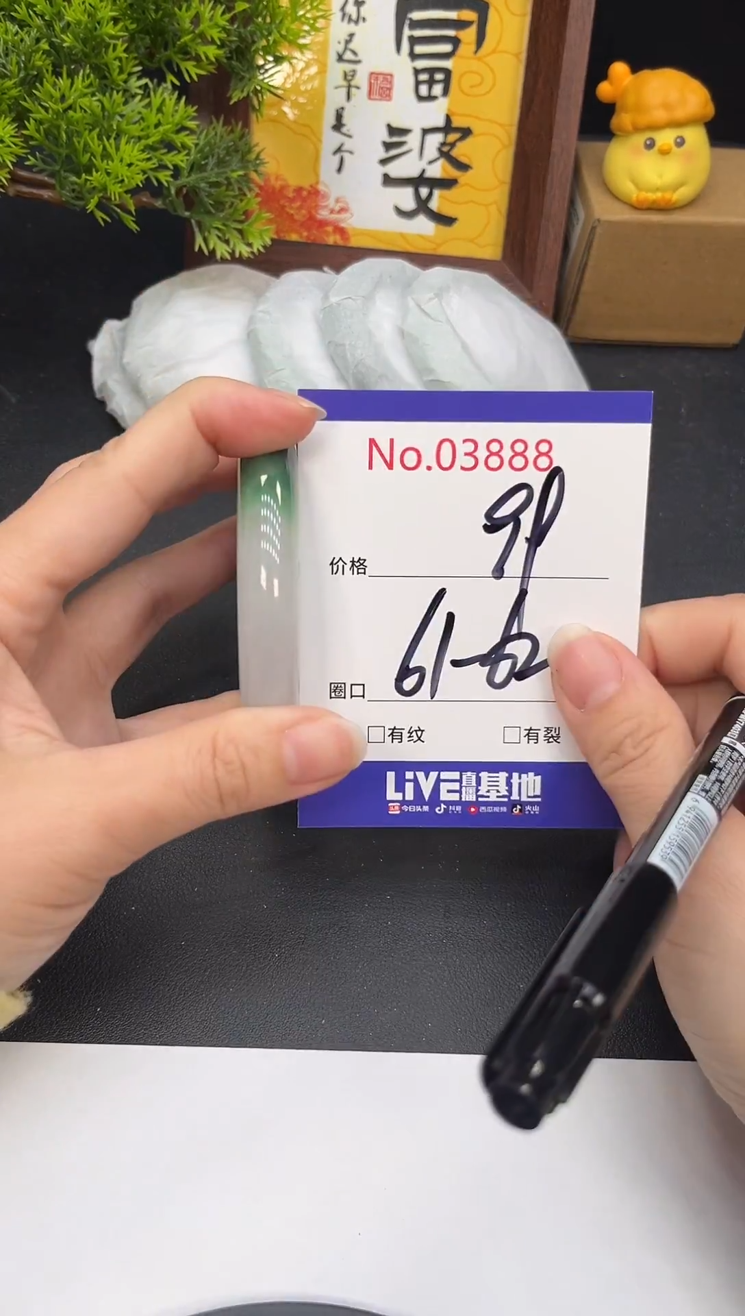 未镶嵌手镯翡翠3888