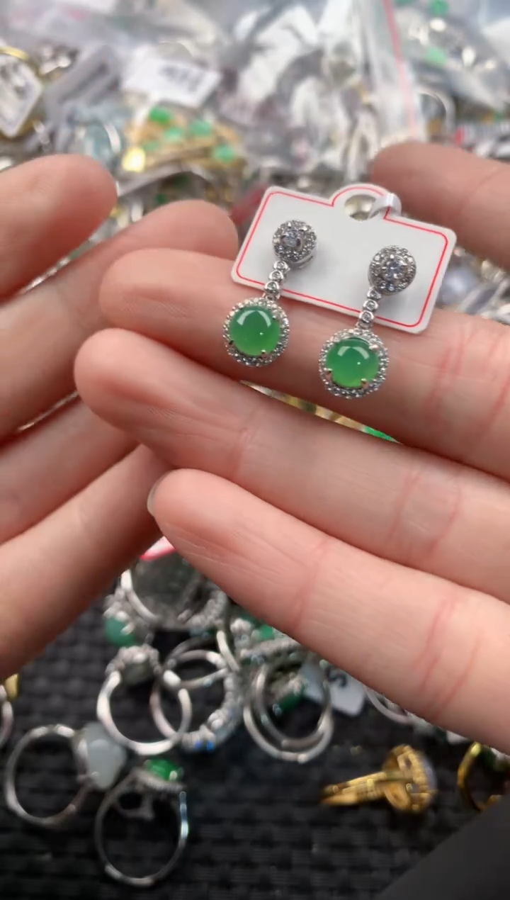 银S925镶嵌戒指翡翠999      4