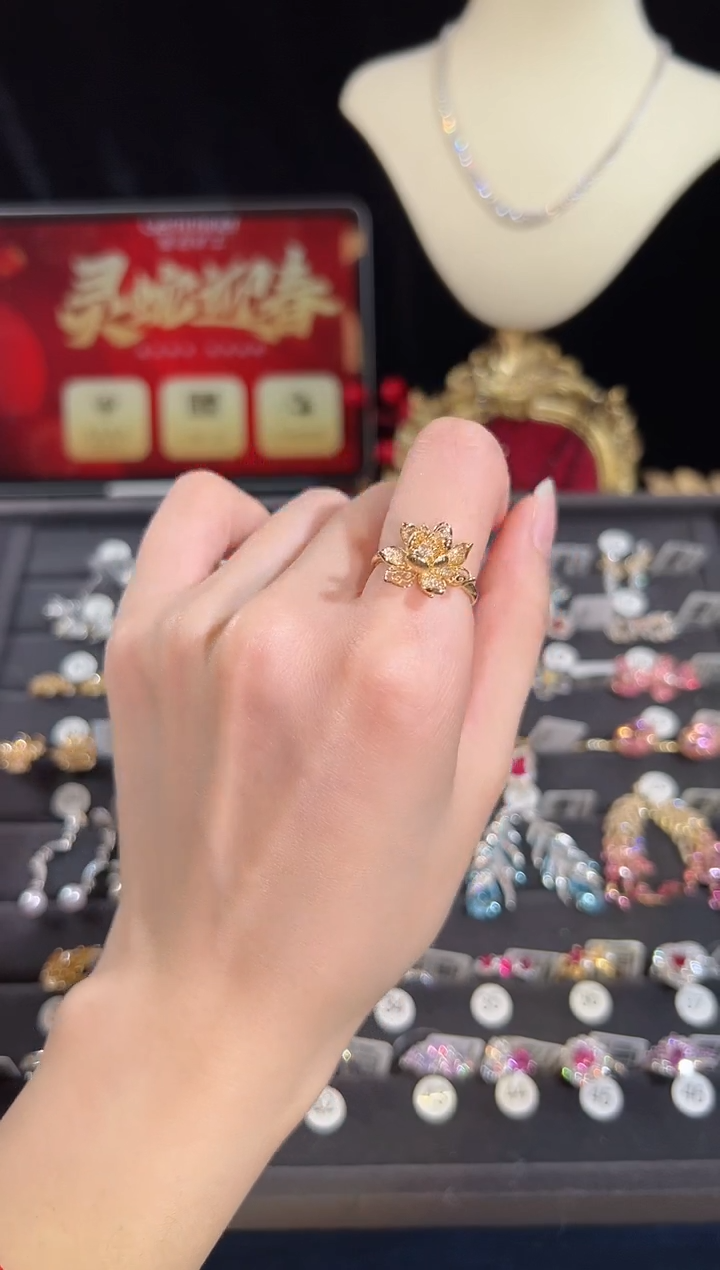 【闪购商品】钻石戒指18K金镶嵌BR19596-A#-Y#30