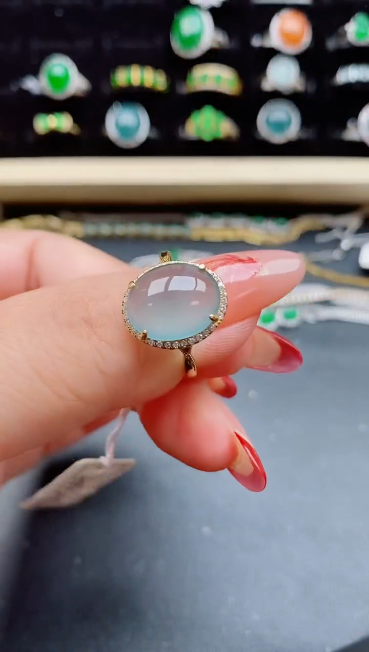 【闪购商品】翡翠戒指银S925镶嵌5080550