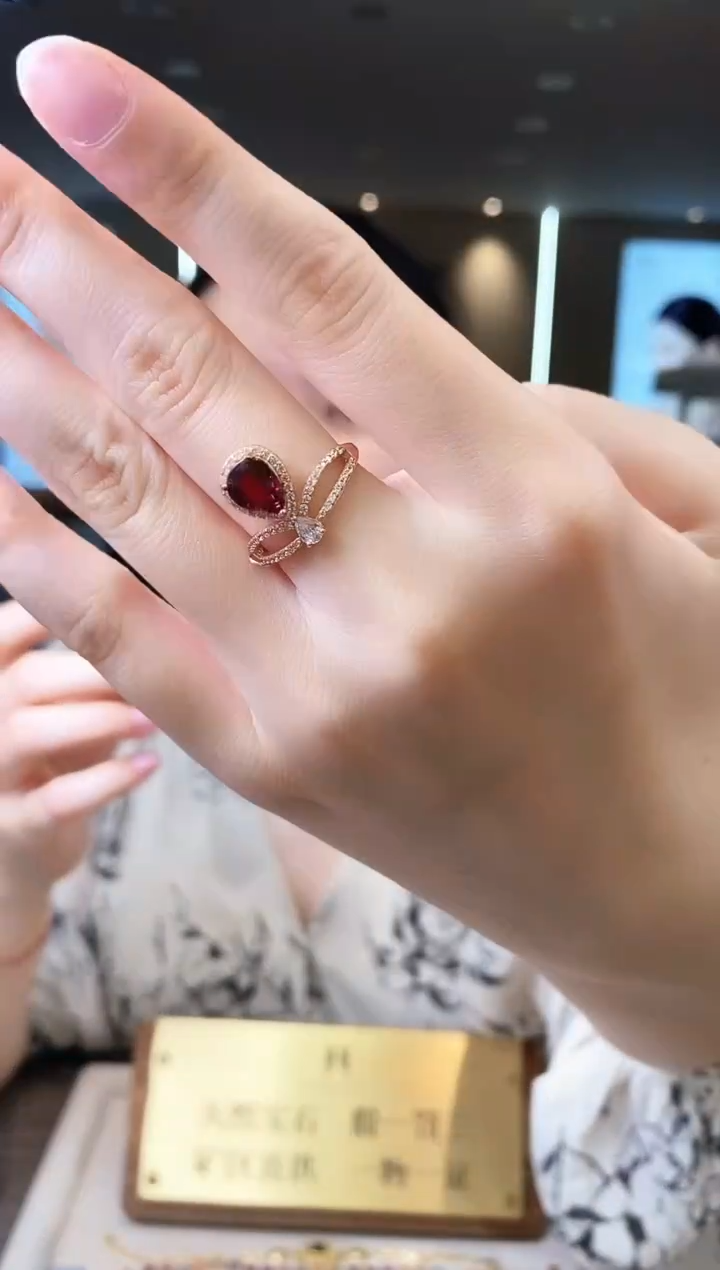 石榴石戒指银S925镶嵌09