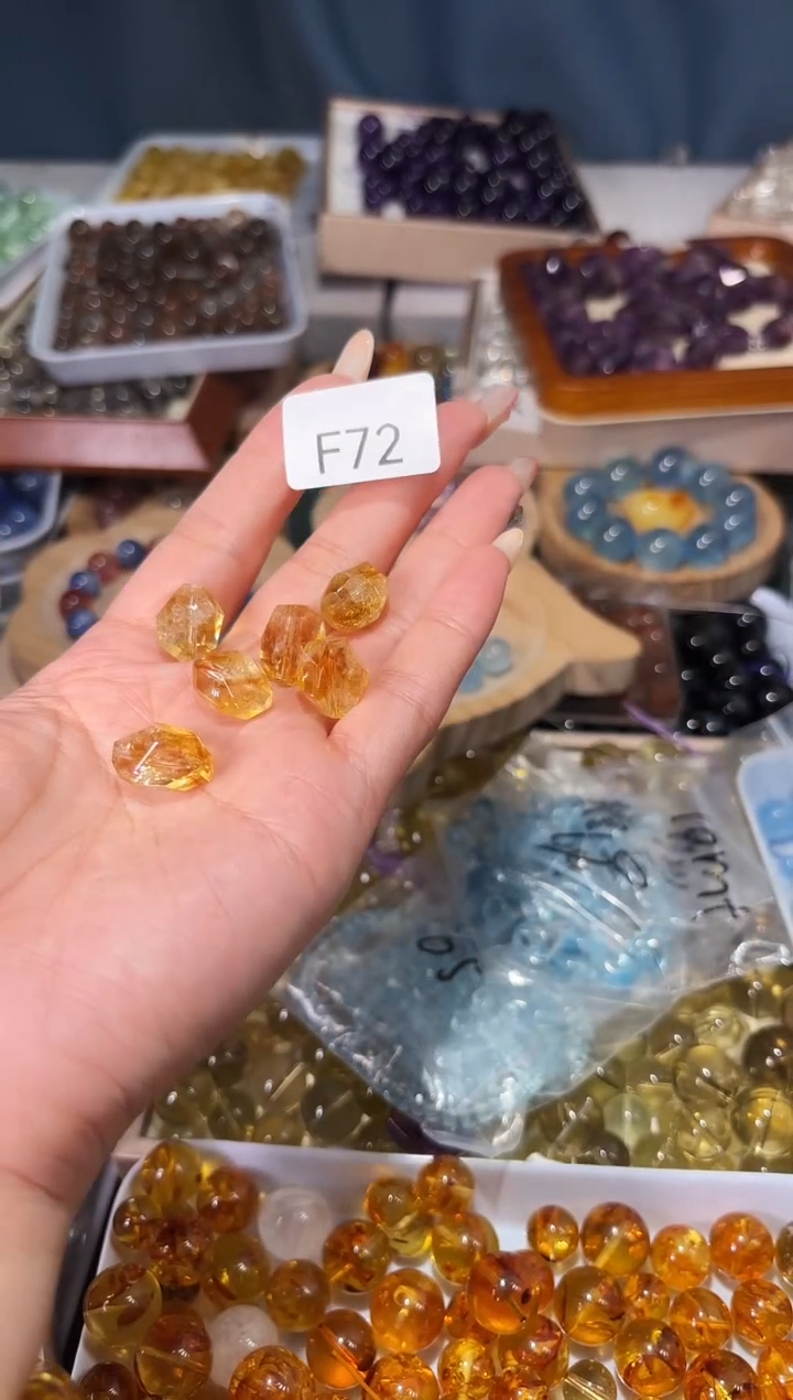 未镶嵌手串水晶F72黄塔晶随形一颗