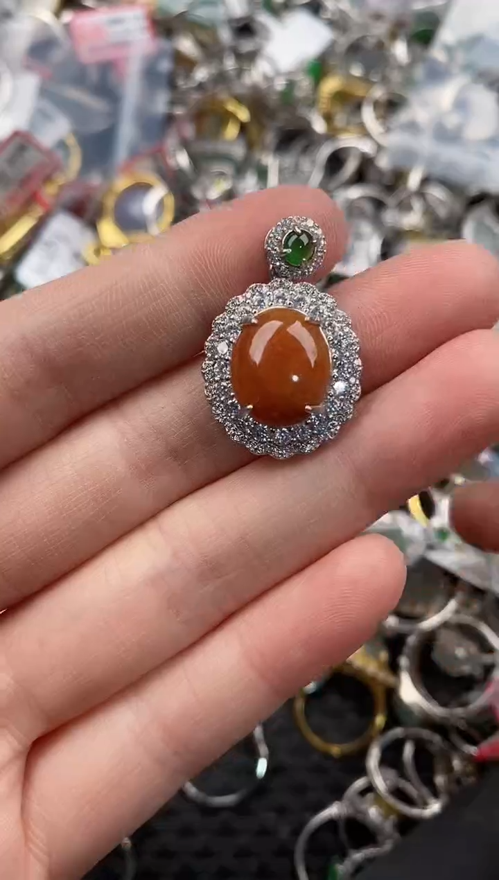 银S925镶嵌戒指翡翠444              2