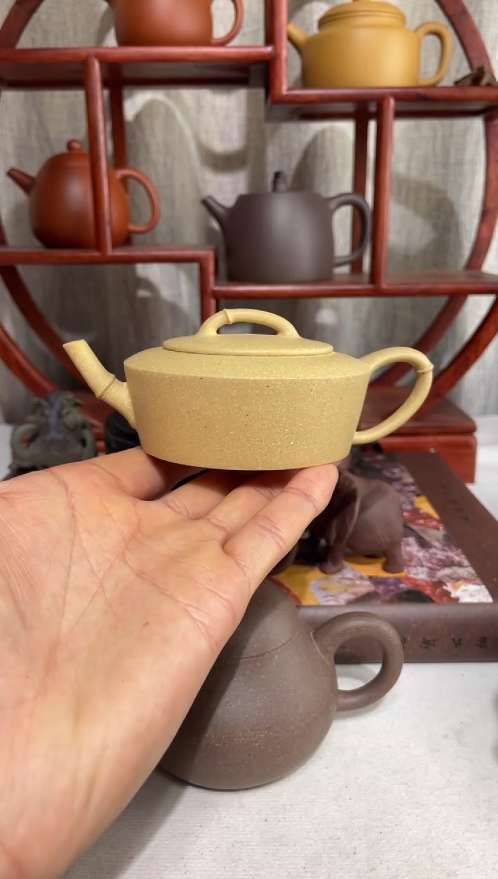 【闪购商品】紫砂茶壶宝山墨绿文竹140cc