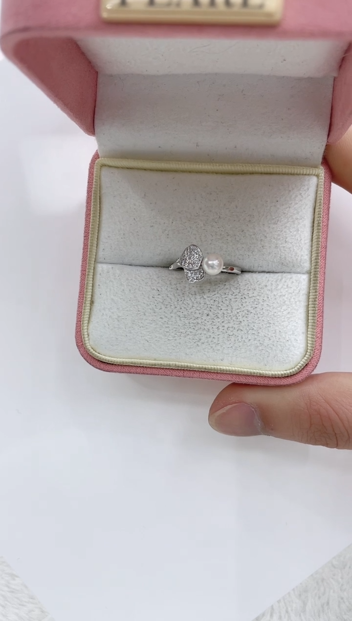 【闪购商品】海水珍珠戒指银S925镶嵌海水珍珠戒指