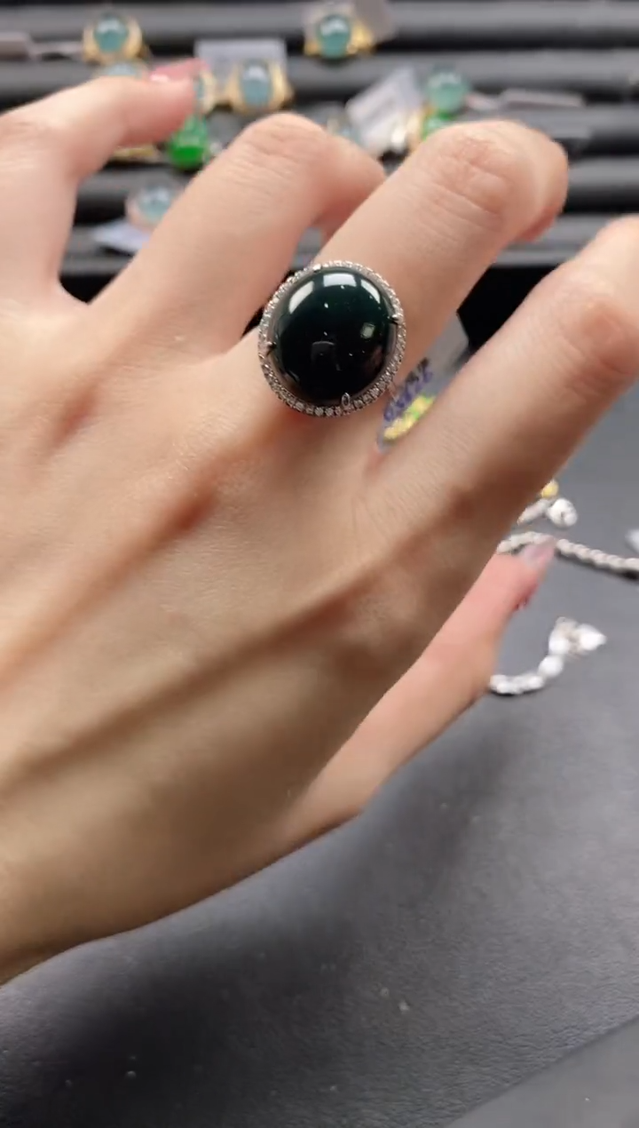 【闪购商品】翡翠戒指银S925镶嵌1111