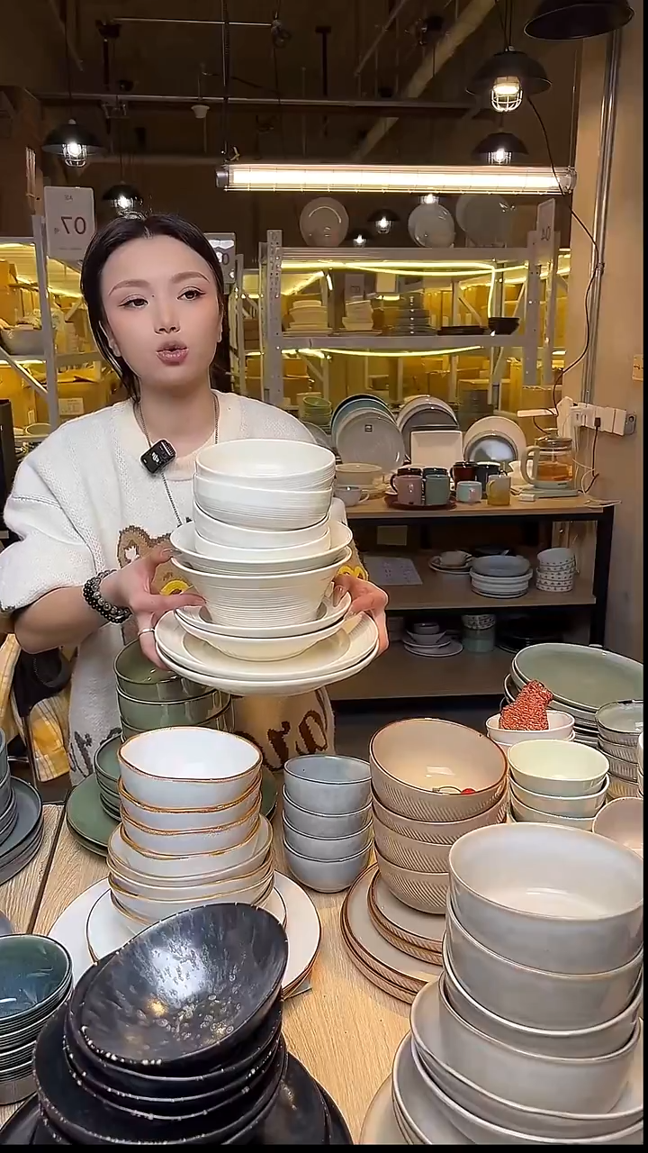 瓷104福利款（十件套）外贸尾货窑变釉下彩默外微瑕