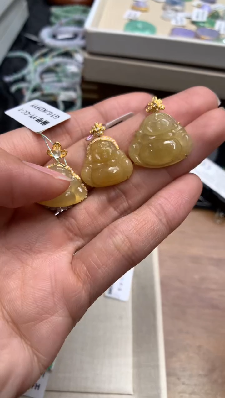 【闪购商品】翡翠颈饰18K金镶嵌佛公