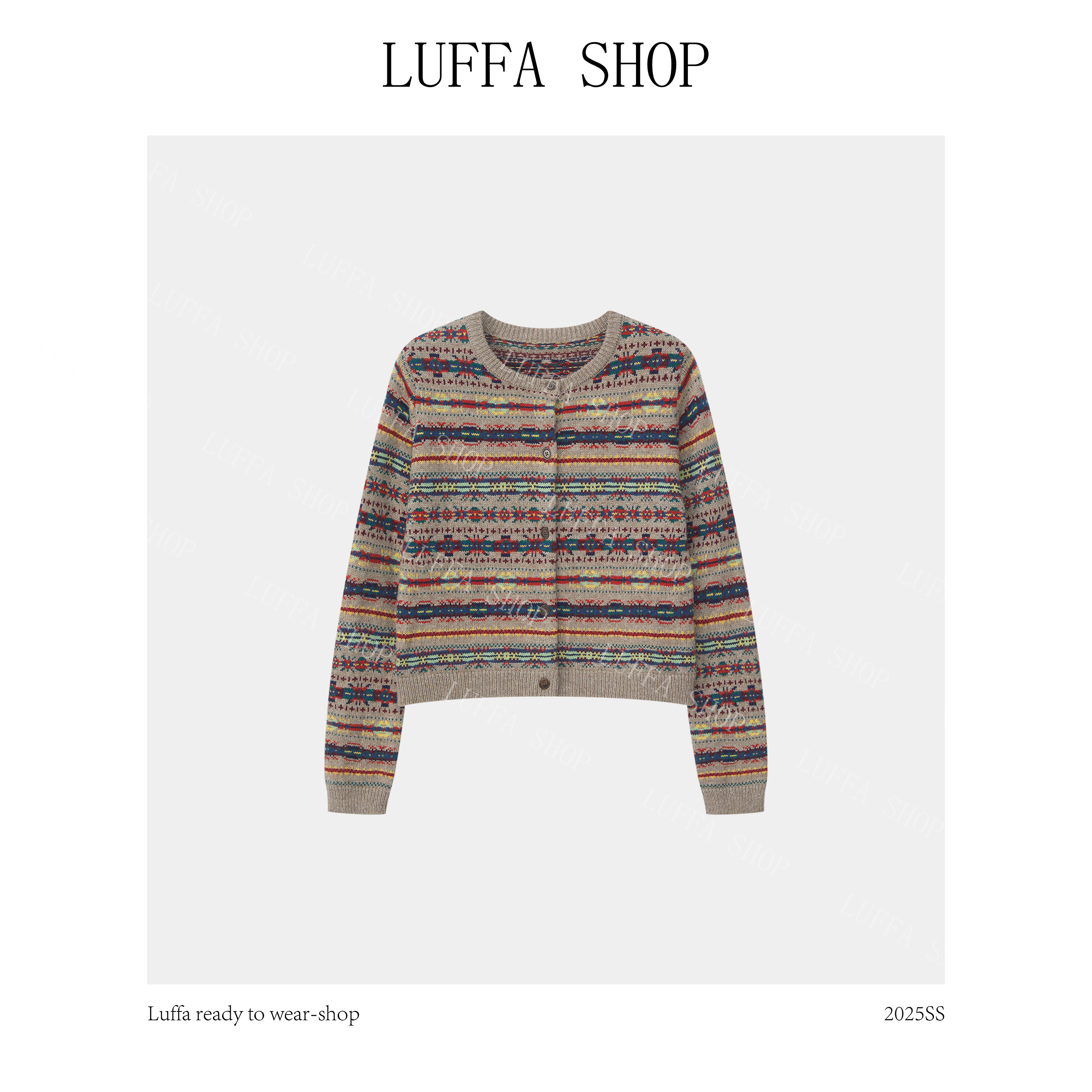 【Luffa shop】“夜麦织语”费尔岛复古提花软糯毛衣MY20251108