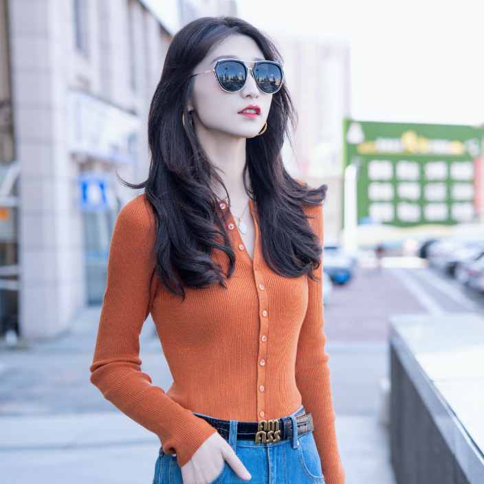 阿玛施AMASS【优雅风情】时尚百搭气质显瘦女士针织衫548037