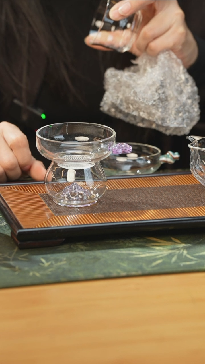 紫色如意激光打孔茶漏