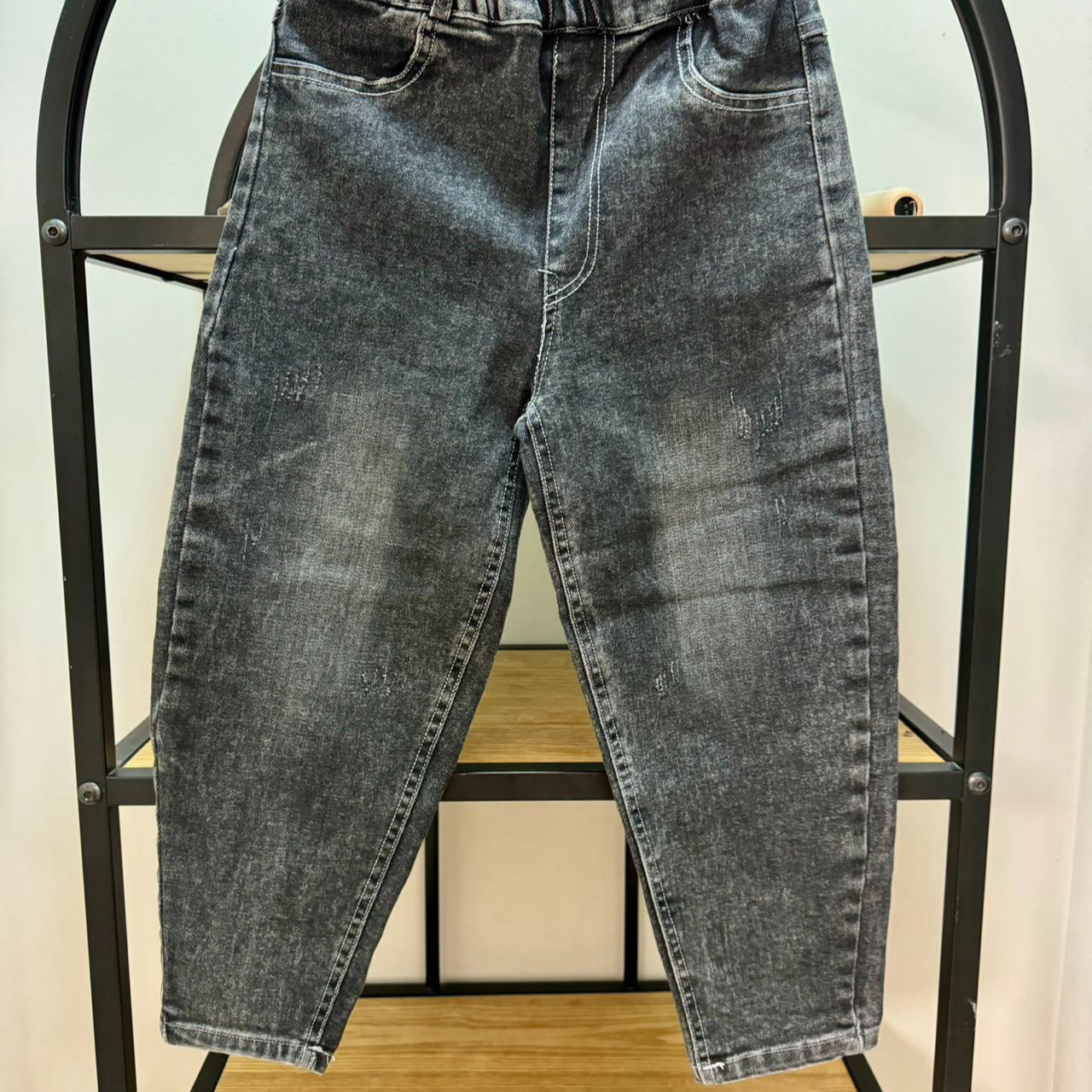 儿童男女童春秋时尚休闲牛仔裤韩版水洗破洞百搭直筒弹力