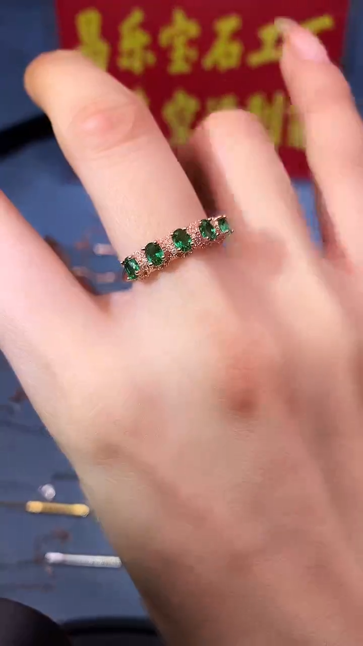 【闪购商品】透辉石戒指银S925镶嵌1111