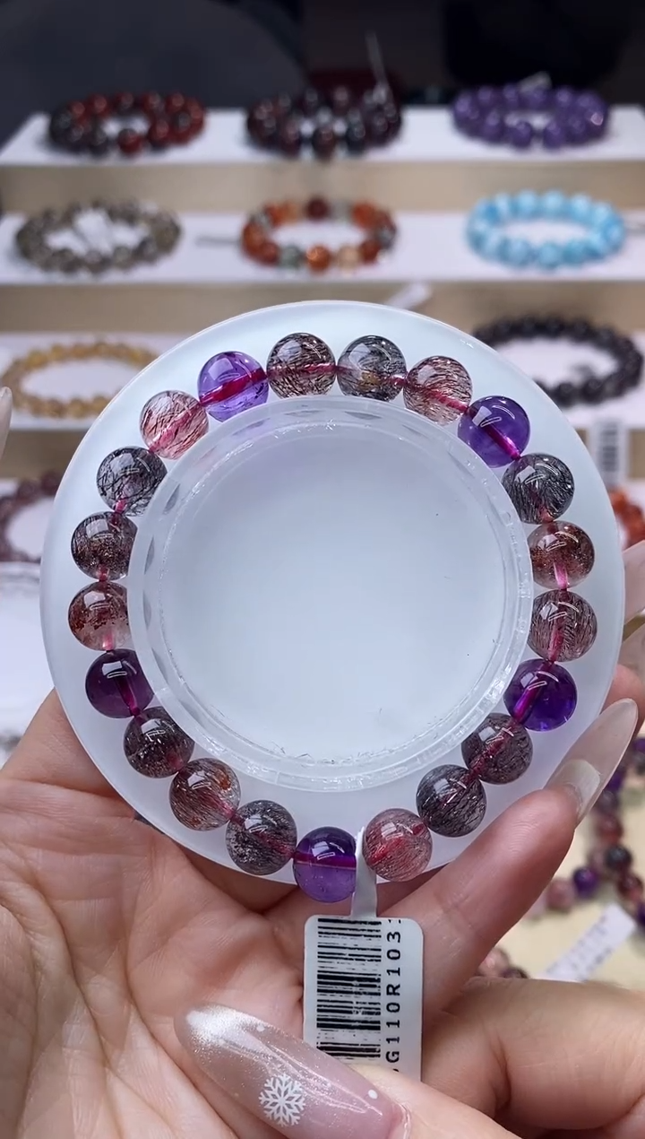 【闪购商品】水晶手链未镶嵌黑加仑超七单圈9m+