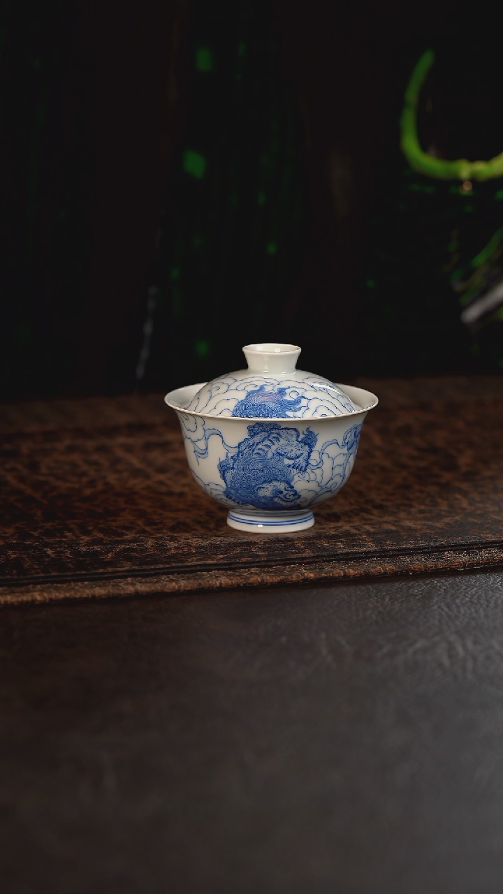 【闪购商品】杯聚澜堂狮子绣球盖碗