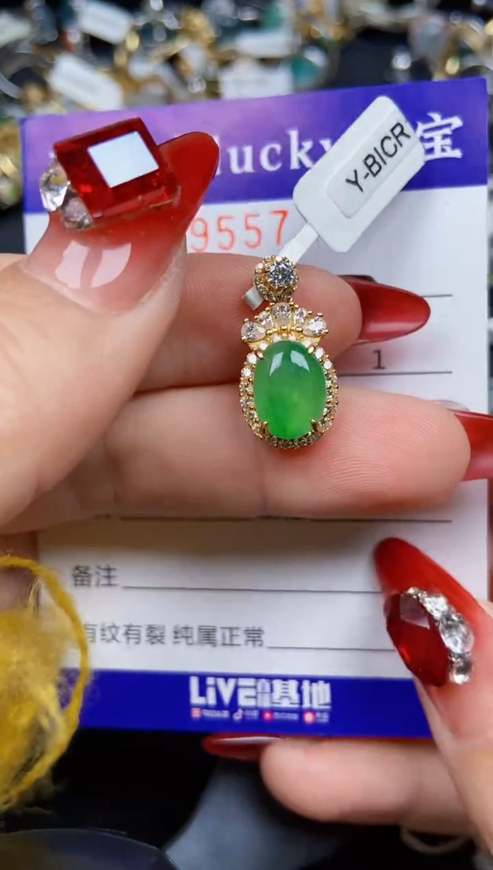 【闪购商品】翡翠颈饰银S925镶嵌9557