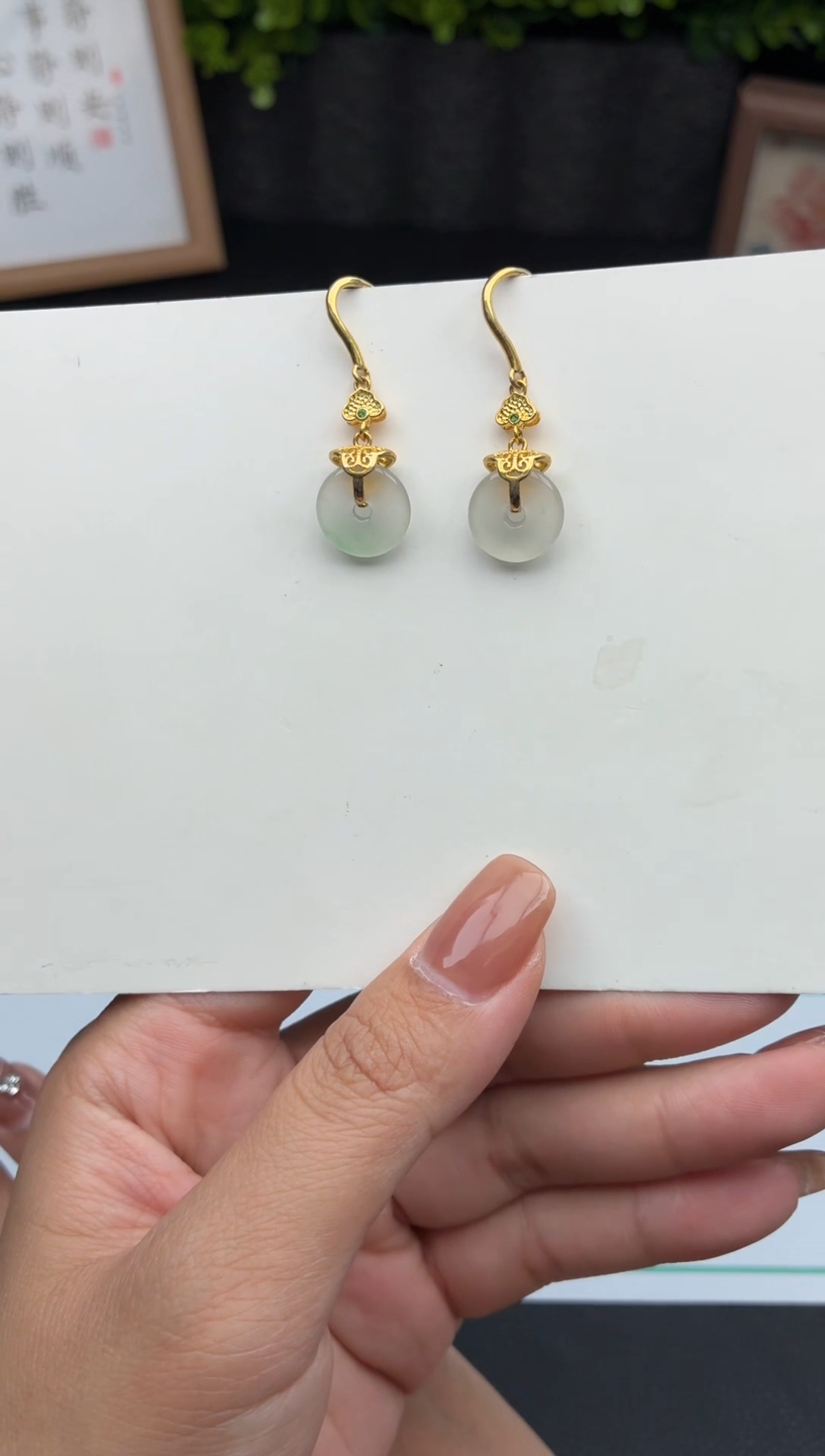 石英质玉未镶嵌耳饰非洲翠耳饰