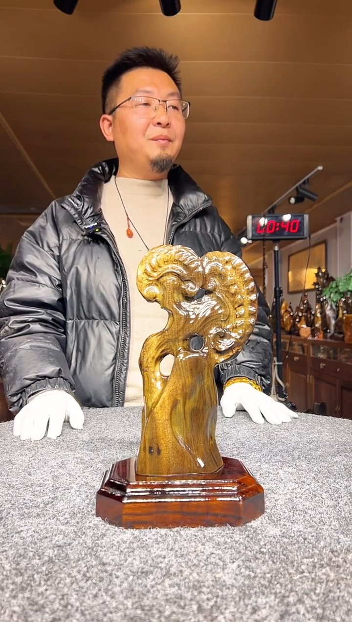 金丝楠木雕款?***?金丝楠木摆件