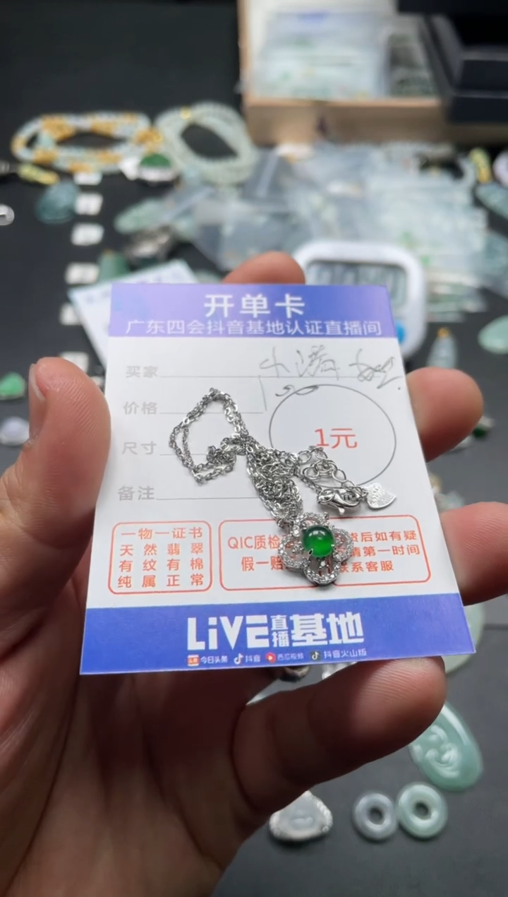 【闪购商品】翡翠颈饰银S925镶嵌挂件