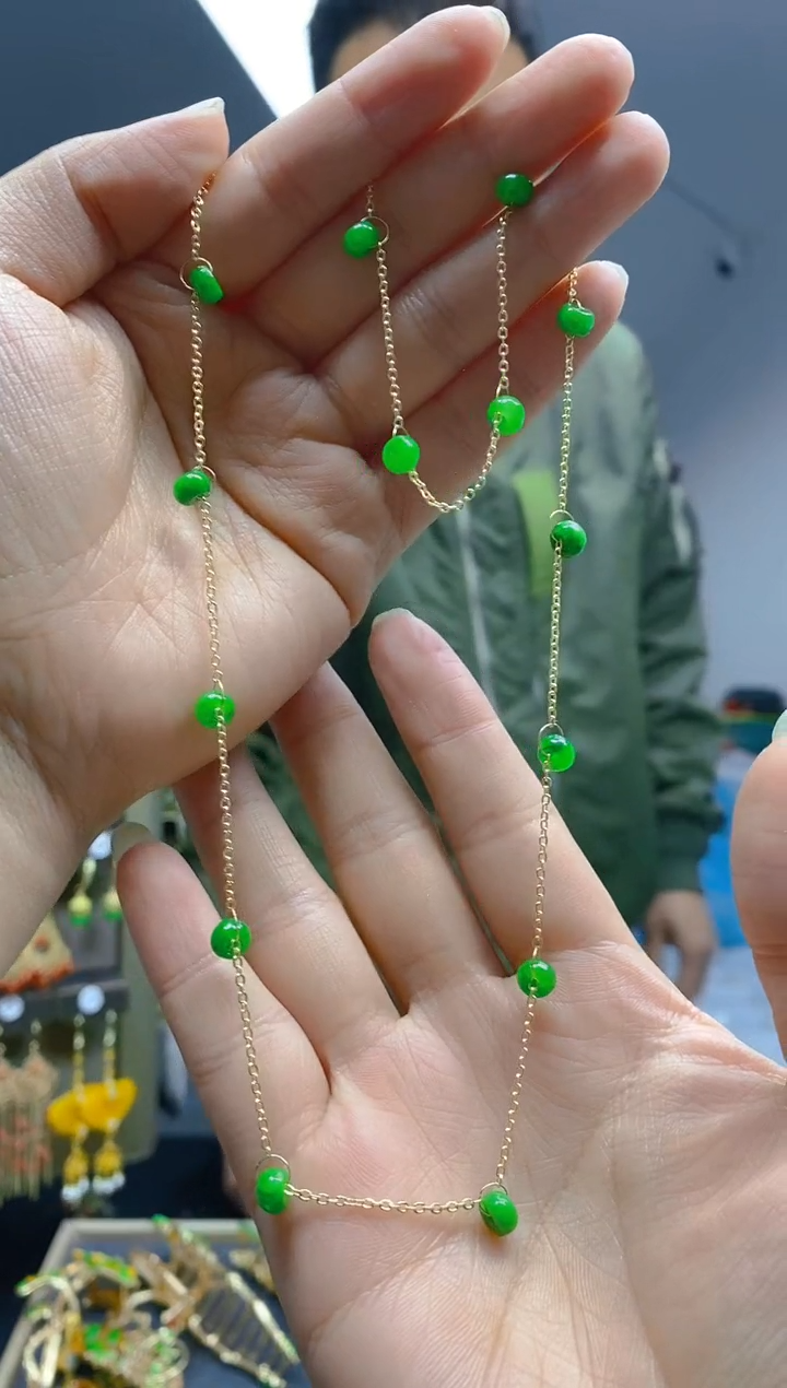 【闪购商品】翡翠耳饰合金0252翡翠锁骨链