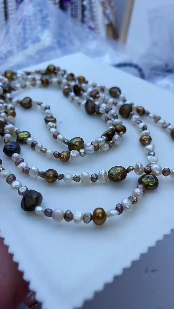 【闪购商品】淡水珍珠项链银S925镶嵌40