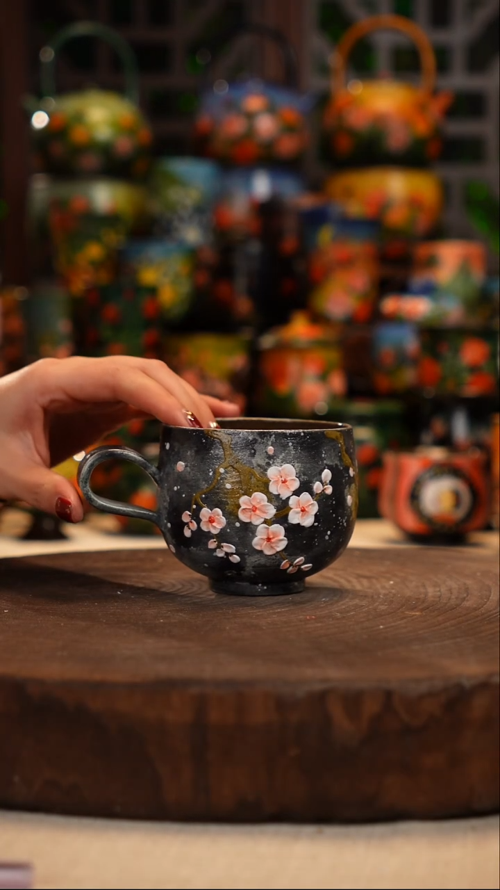 紫砂油画手绘釉下彩
