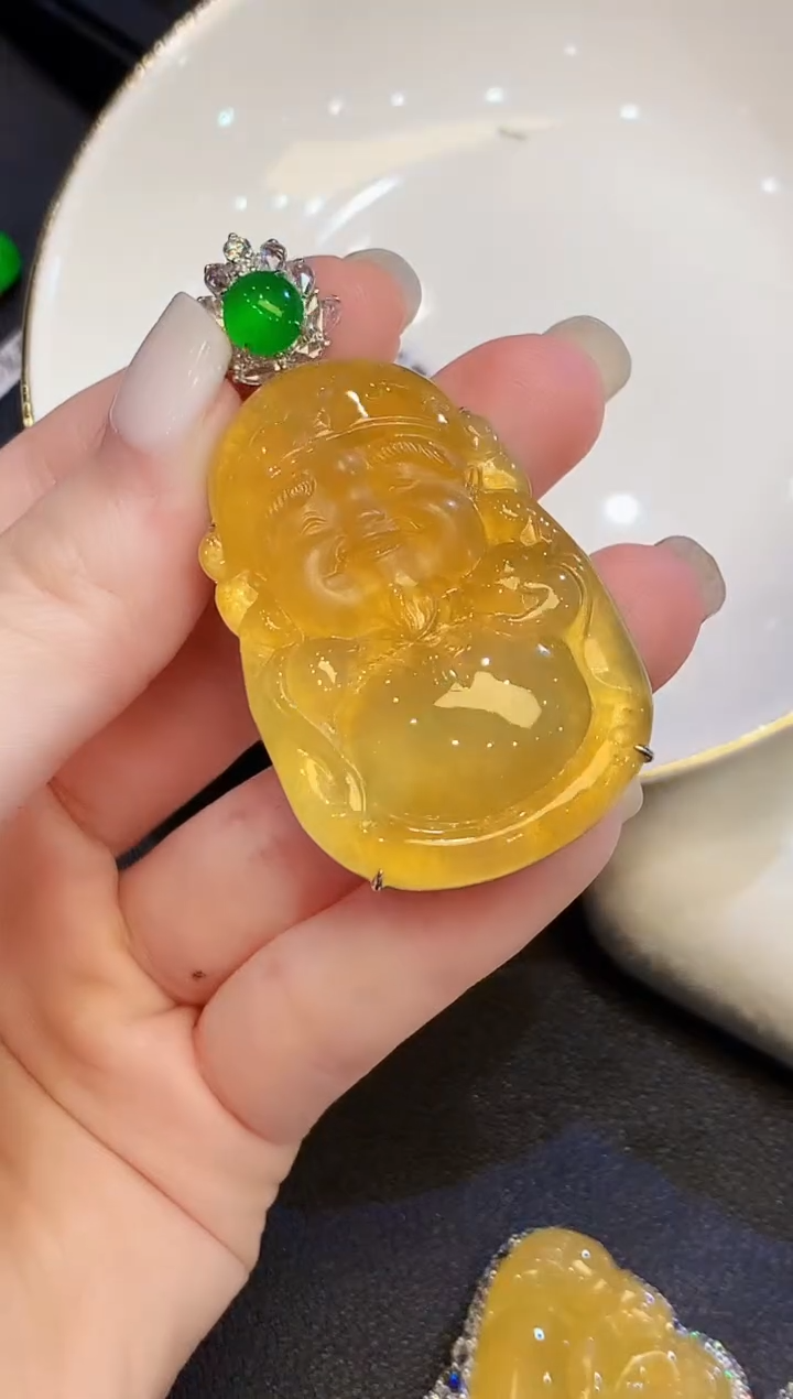 吊坠(不含链)18K金镶嵌翡翠LYH