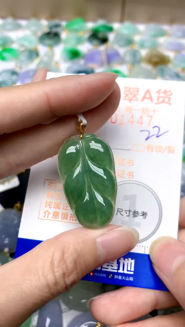 【闪购商品】翡翠颈饰18K金镶嵌22天然A货翡翠
