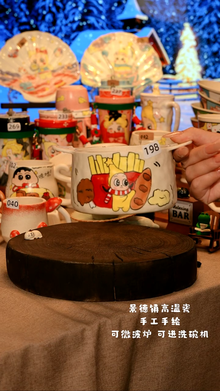 陶瓷198景德镇原创设计师款高温陶瓷手工手绘餐具碗盘子