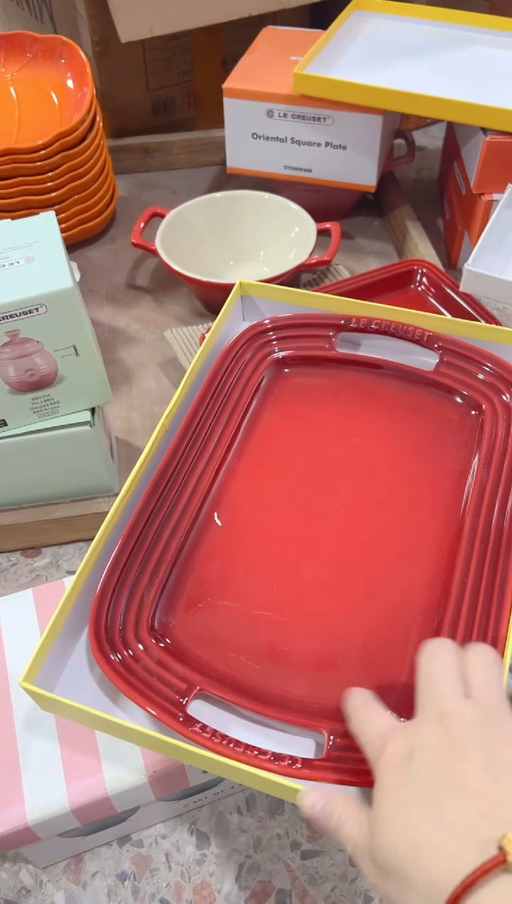 【闪购商品】碟双耳托盘---------红色