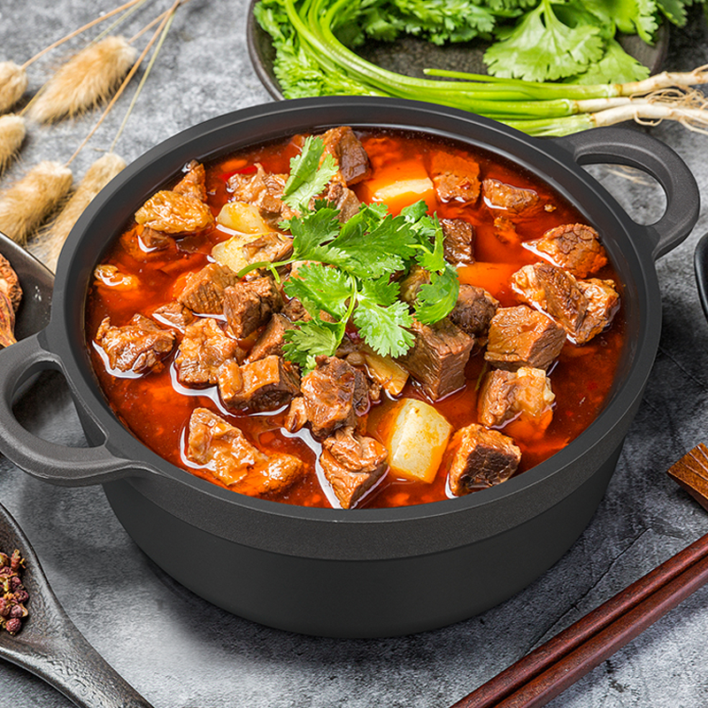 【传家锅厂家直销】铸造黑晶钻汤锅20CM(彩盒装发货)