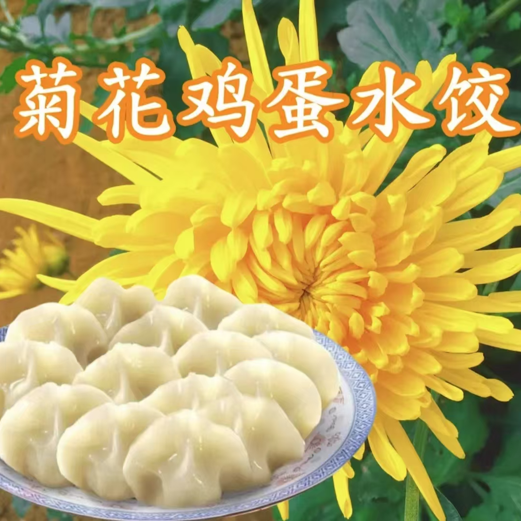 新鲜菊花水饺山东现包晶莹剔透半成品美味多汁皮薄馅大