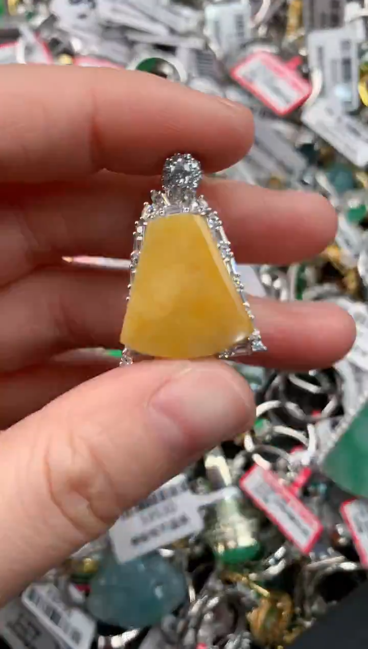 银S925镶嵌戒指翡翠脆***丸66---1