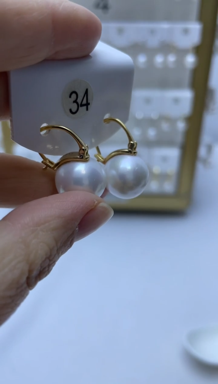 银S925镶嵌耳饰淡水珍珠34