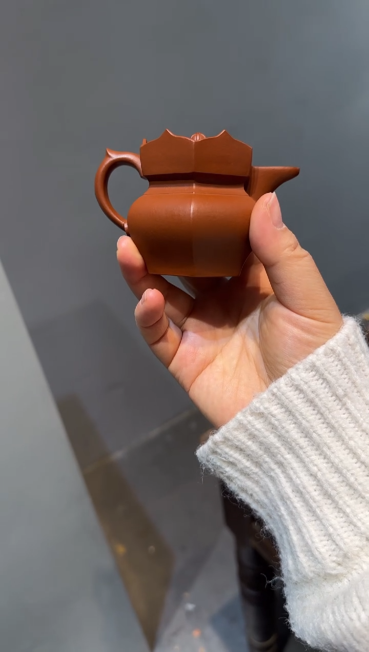 茶壶紫砂天**乐朱泥小僧帽 90ml