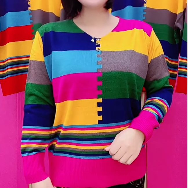 2025新款中老年妈妈秋冬新款阔太太纯色简约打底时尚百搭长袖毛衣