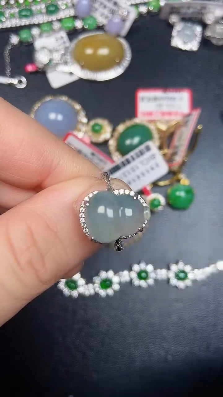银S925镶嵌戒指翡翠5800
