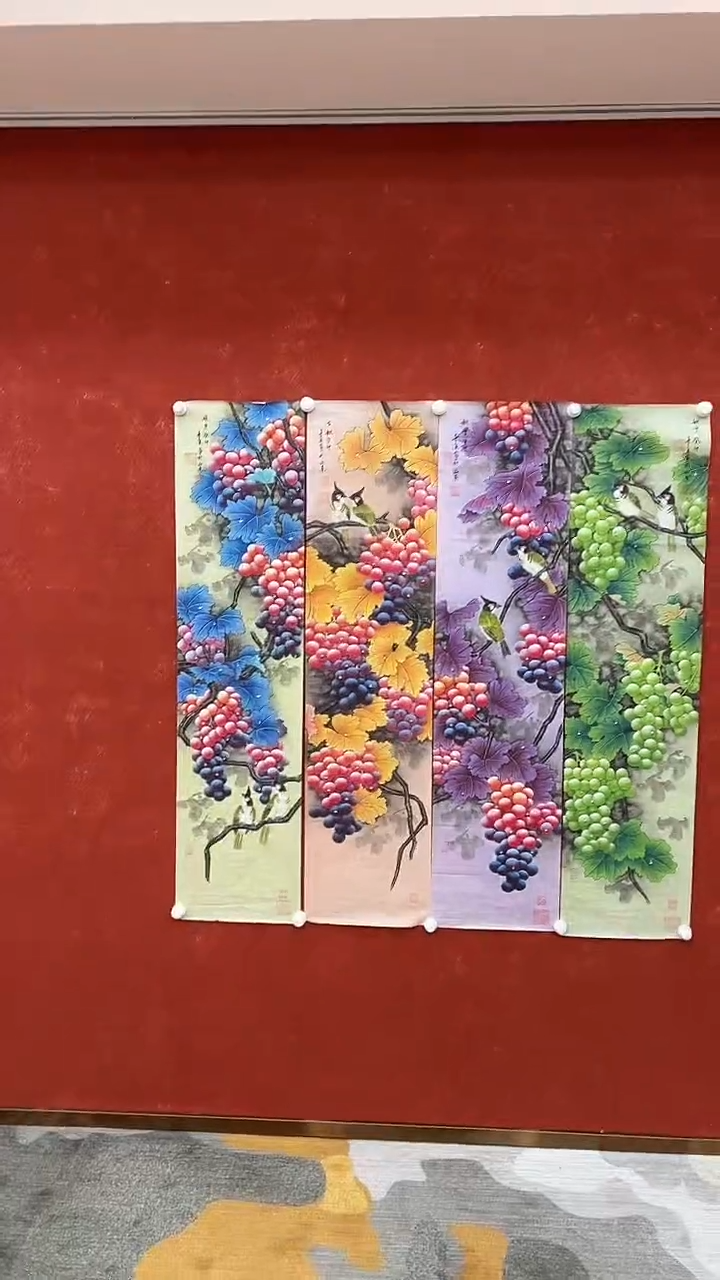 【闪购商品】国画3.5-国检1-黄春香-四条屏-057