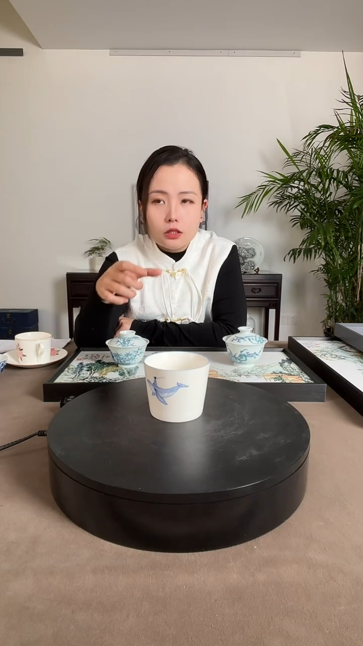 杯子陶瓷矿野集青花釉下彩猪口杯