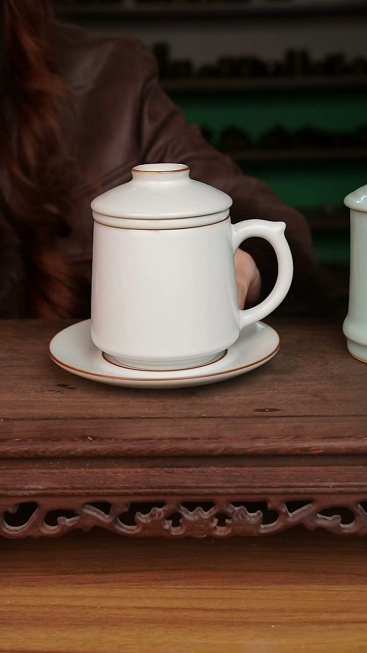 杯用****1月白四件套办公杯带礼盒