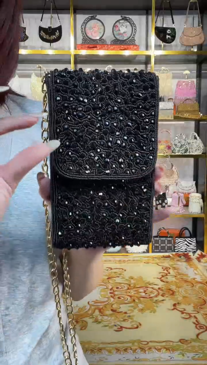 织物珠韵恒泽重工串珠手提包直播间女神专拍