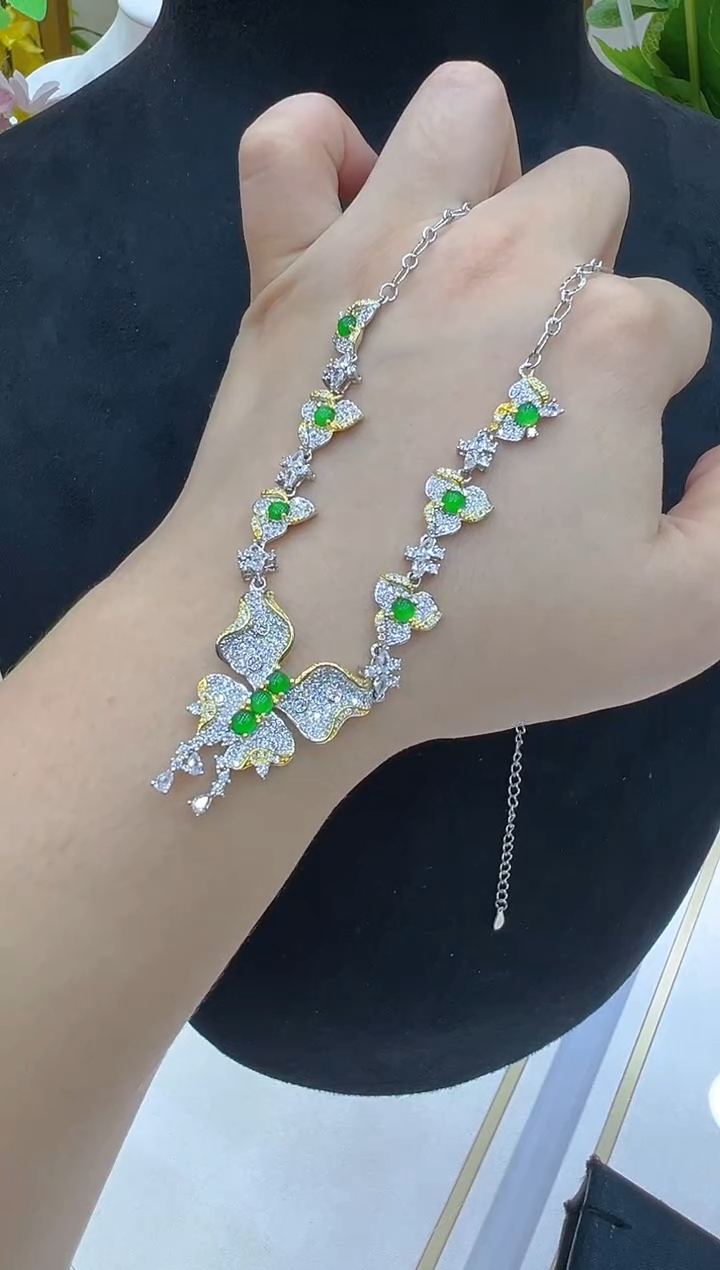 颈饰银S925镶嵌翡翠多样性团购发一件