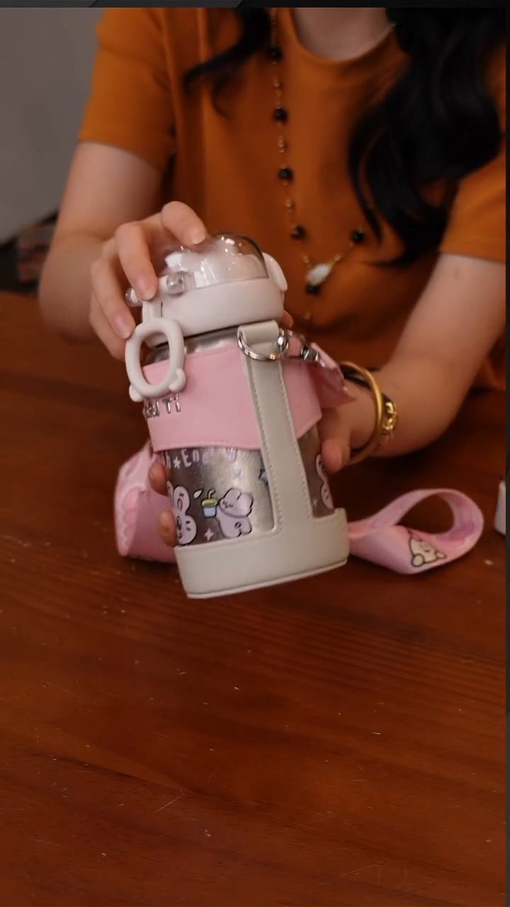 陶70-小茶日记内外纯钛儿童保温杯500ML-粉色