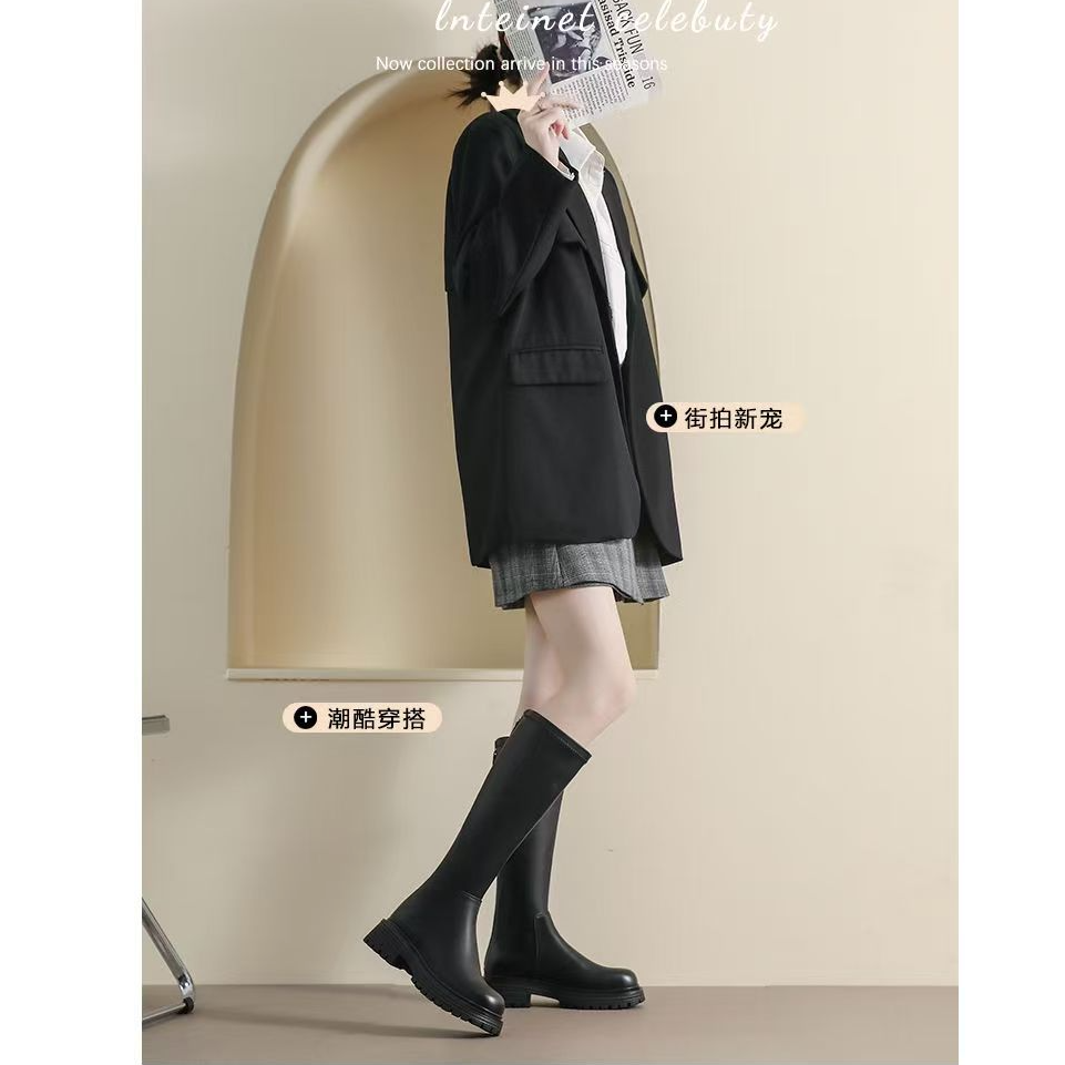 时尚英伦真皮骑士靴9169-1