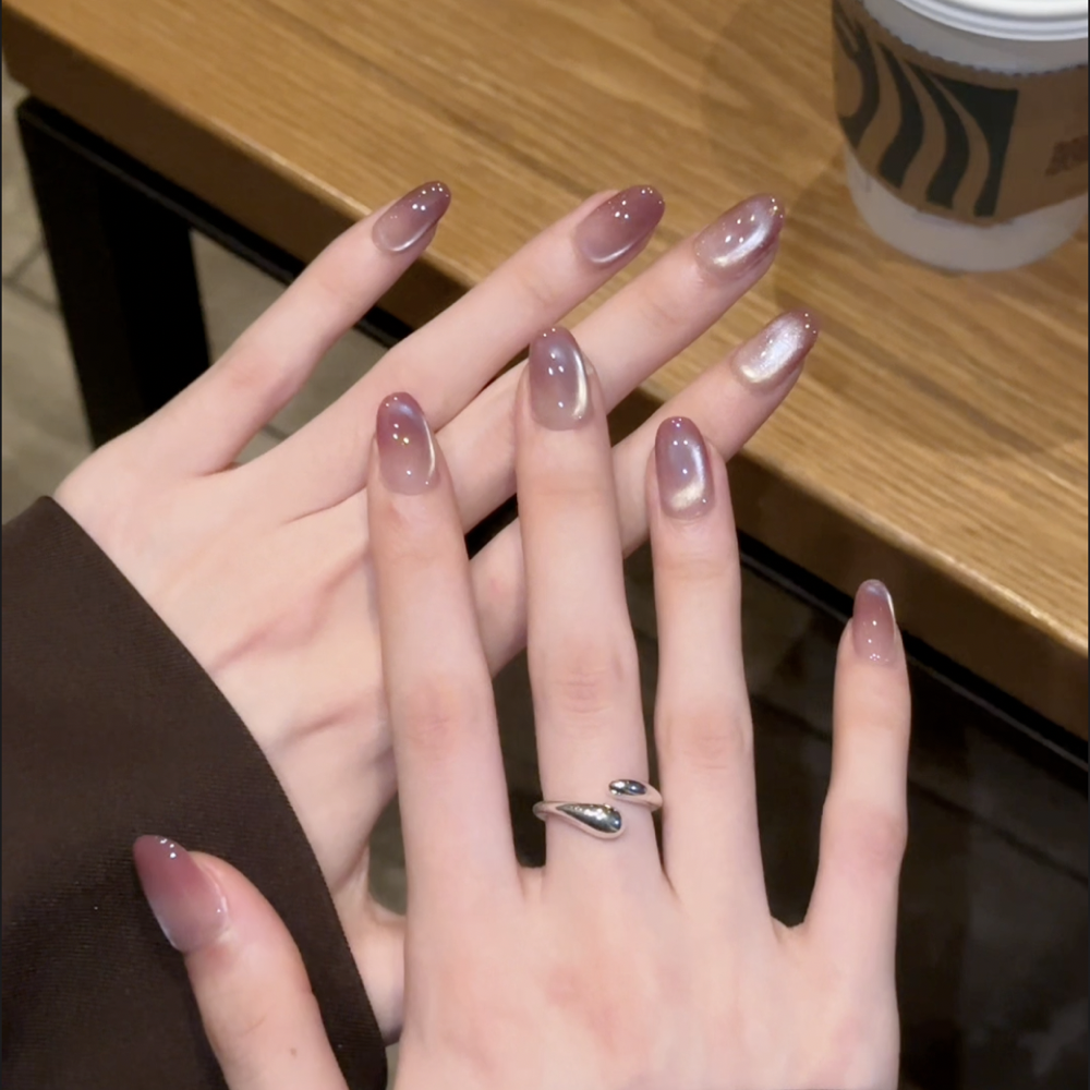 冰冻葡萄 质感渐变 精致显白 特调润感 纯手工开春美甲穿戴甲