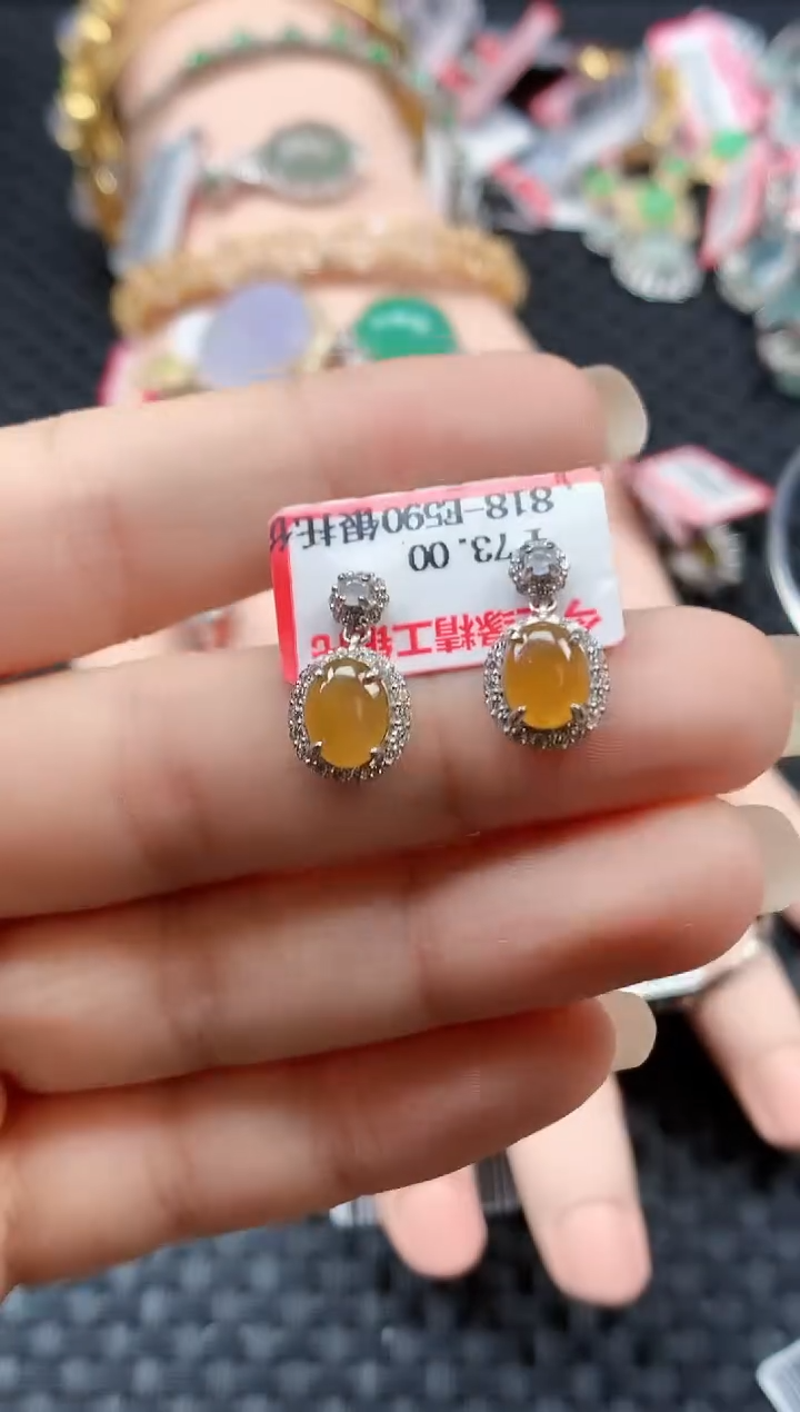 银S925镶嵌戒指翡翠天然A货缅甸翡翠